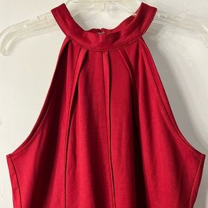 Red halter cocktail dress